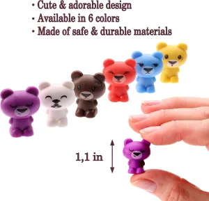 Bear Toy Figurines 100 Pcs - Wild Life Animal Figures - 1" Bears Party Favors for Kids - Classroom Prizes Bulk - Cognitive Toys - Easter Gifts for Kids