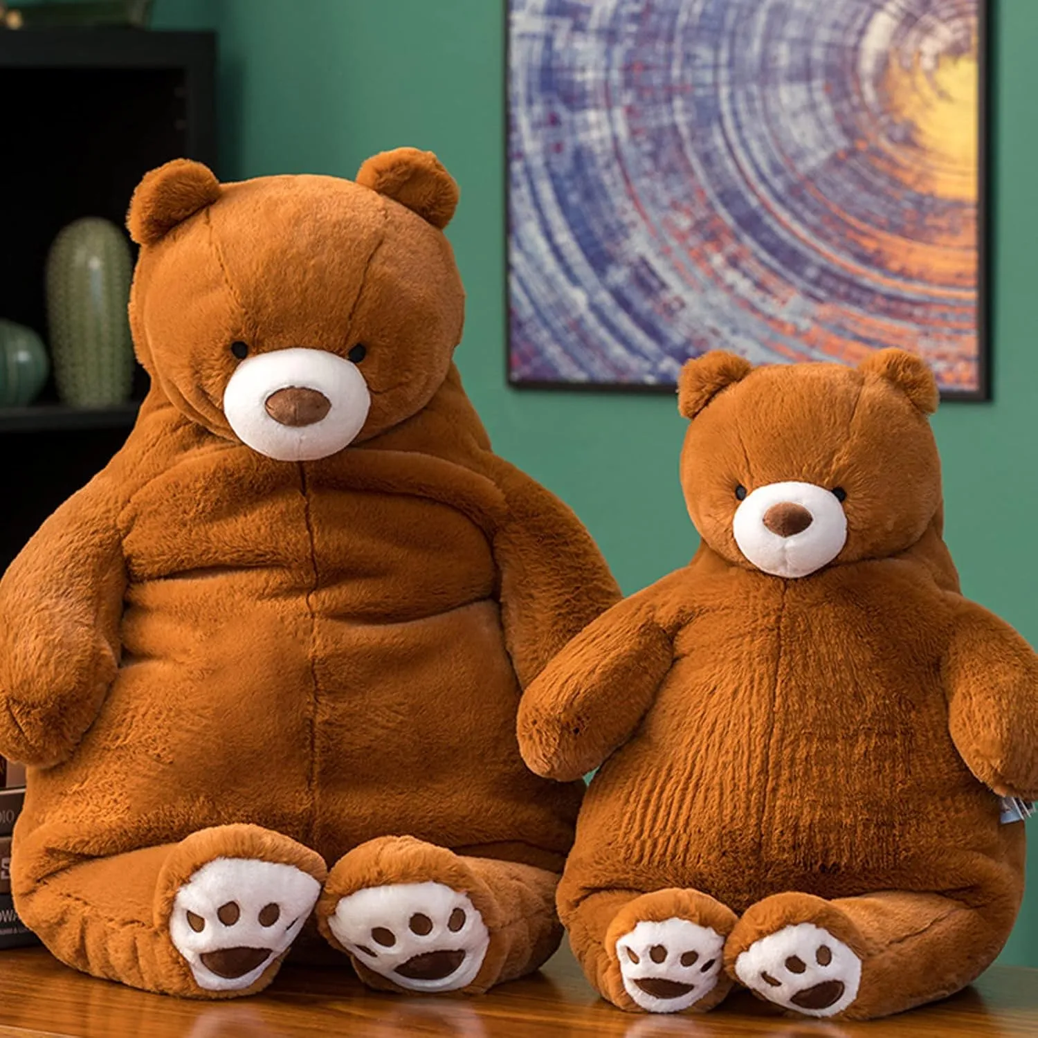 Bear Weighted Stuffed Animals, 21.5" 5.2 lbs Weighted Bear Plush Toy Large Brown Bear Weighted Plush Animal Pillow Gifts for Boys and Girls