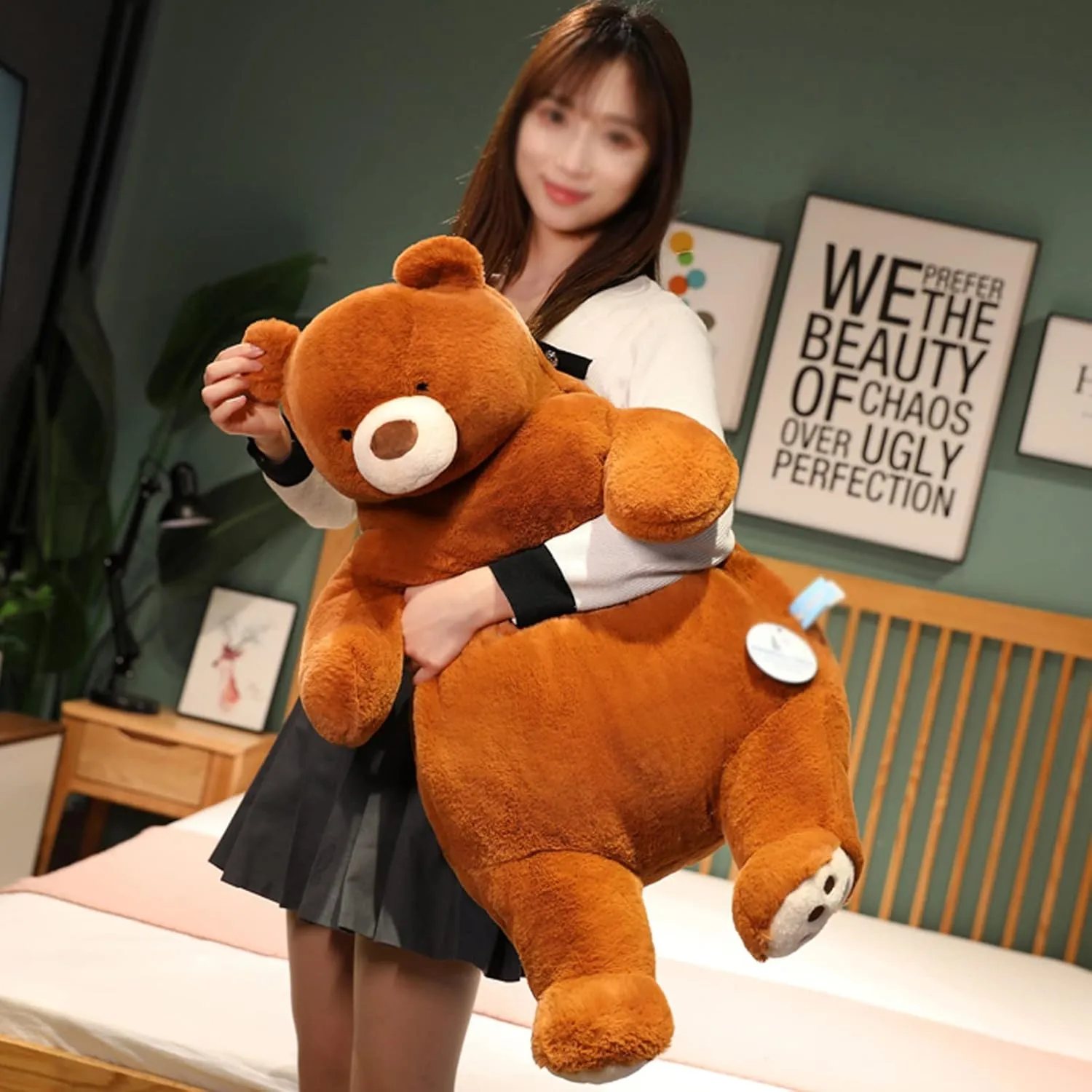 Bear Weighted Stuffed Animals, 21.5" 5.2 lbs Weighted Bear Plush Toy Large Brown Bear Weighted Plush Animal Pillow Gifts for Boys and Girls