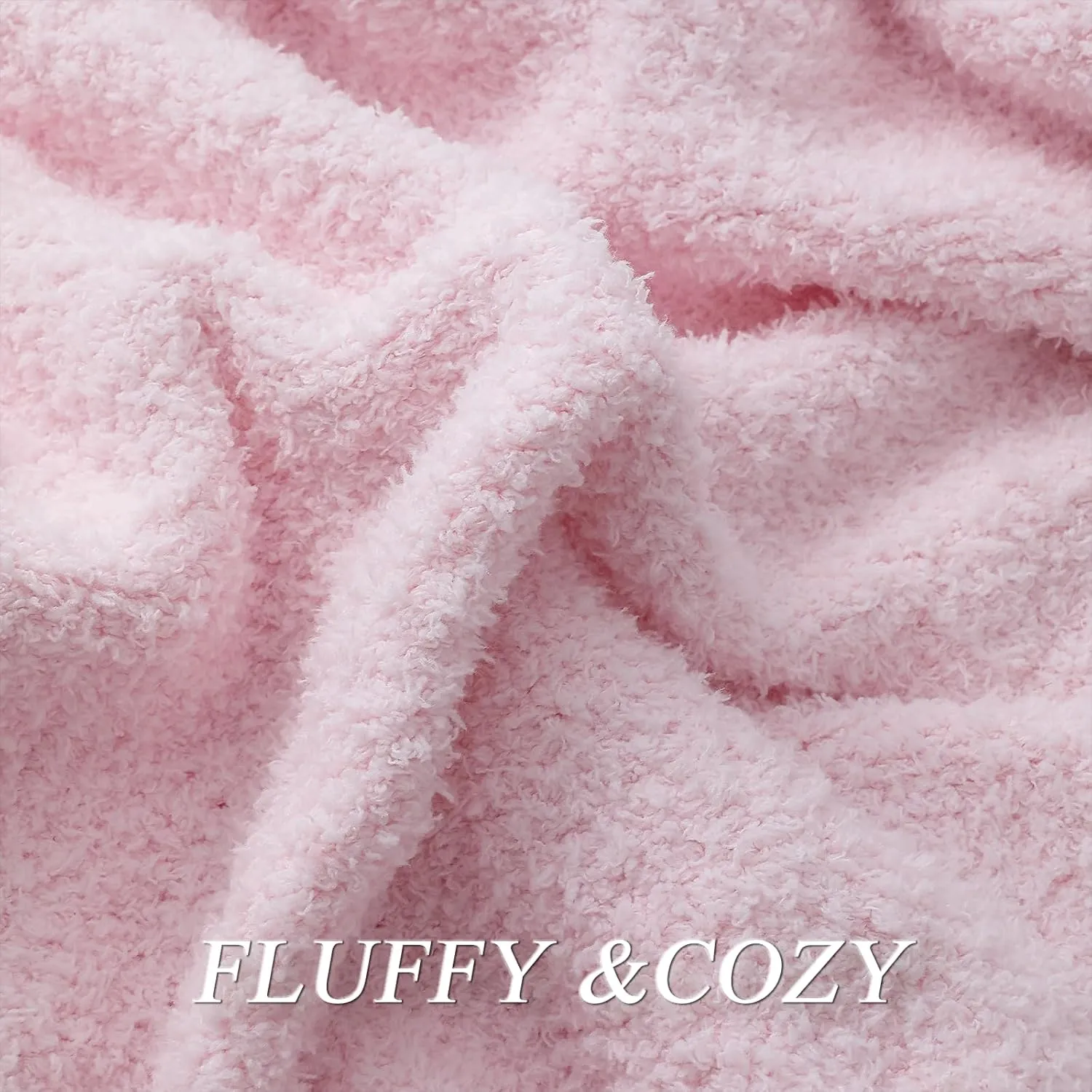 bearberry Super Soft Fluffy Throw Blanket Lightweight Cozy Warm Throw Blankets for Couch Bed Sofa All Season (Pink, 50”x60”)