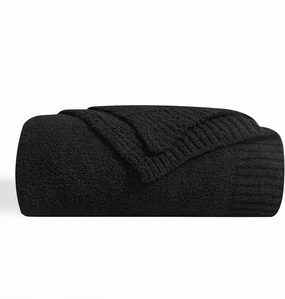 bearberry Super Soft Fluffy Throw Blanket Lightweight Cozy Warm Throw Blankets for Couch Bed Sofa All Season (Black, 50”x60”)