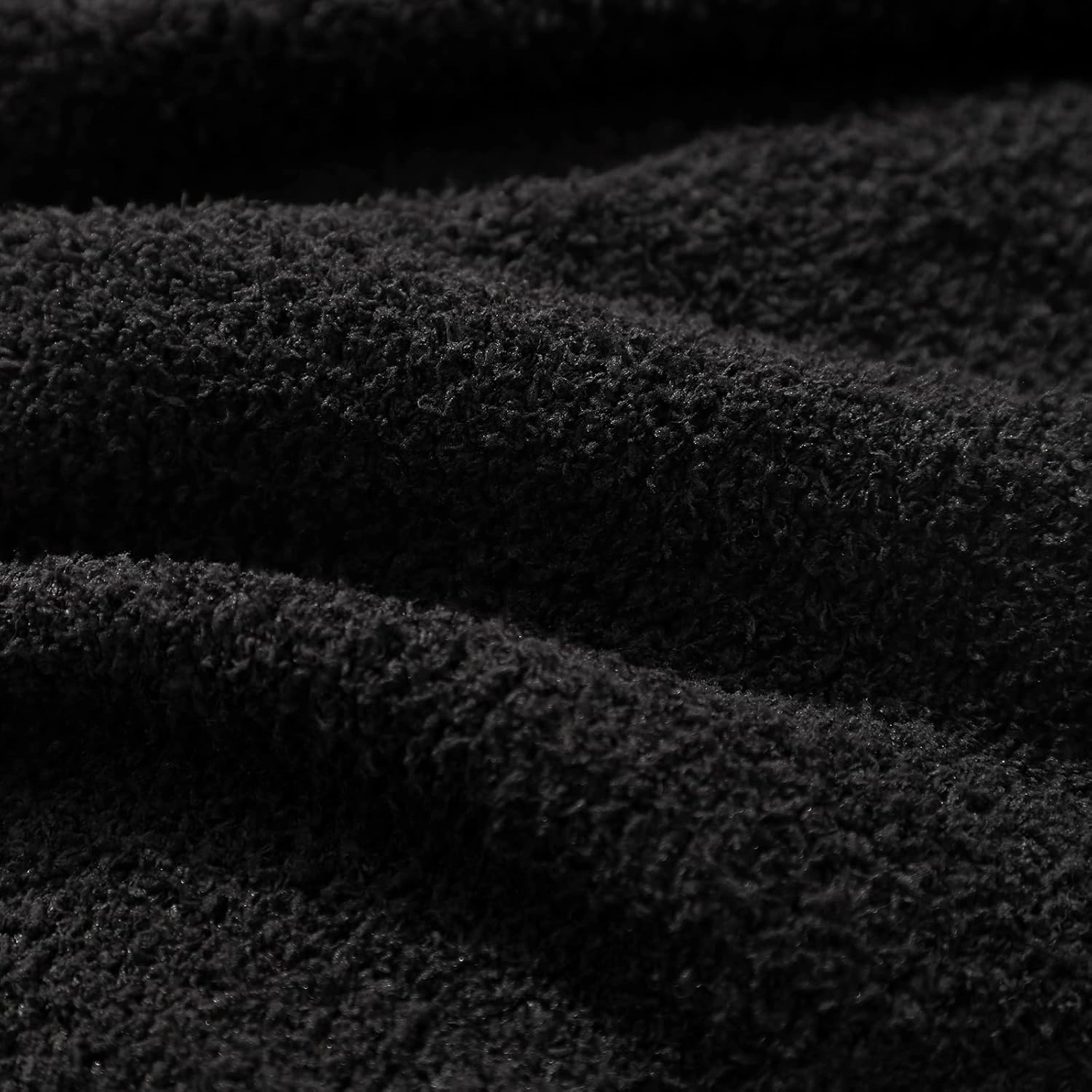 bearberry Super Soft Fluffy Throw Blanket Lightweight Cozy Warm Throw Blankets for Couch Bed Sofa All Season (Black, 50”x60”)