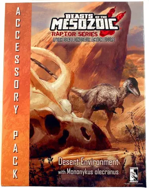 Beasts of The Mesozoic: Accessory Pack: Desert Environment with Mononykus O. - 1/6th Scale Dinosaur Action Figure Set, Collectible, Hand-Painted