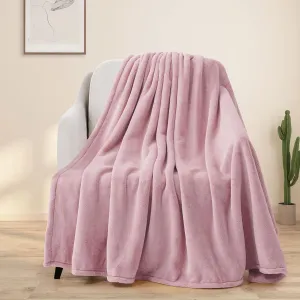 BEAUTEX Fleece Blanket King Size Super Soft Flannel Throw Blanket Lightweight Fuzzy Plush Blanket for Couch Sofa or Bed All Seasons (Dusty Pink, 108" x 90")