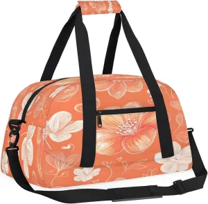 Beautiful Spring Flowers Kids Overnighter Duffel Bags for Boys, Carry-On Size Sports Gym Bag with Front Zipper Pocket for School Practice or Overnight Travel Weekender Sleepover Tote Bag