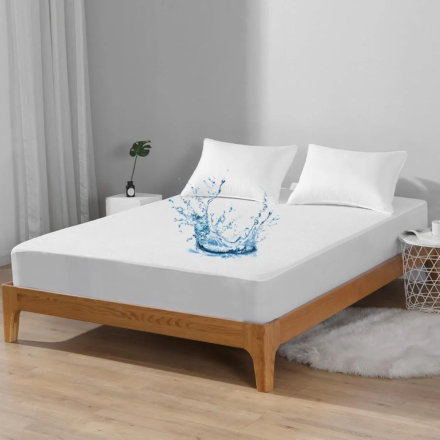 Bedecor Queen Waterproof Mattress Protector,Pee and Liquid Proof Cover for Pets, Elderly, and Incontinence, Fitted Deep Pocket for 9-18 Inch Deep