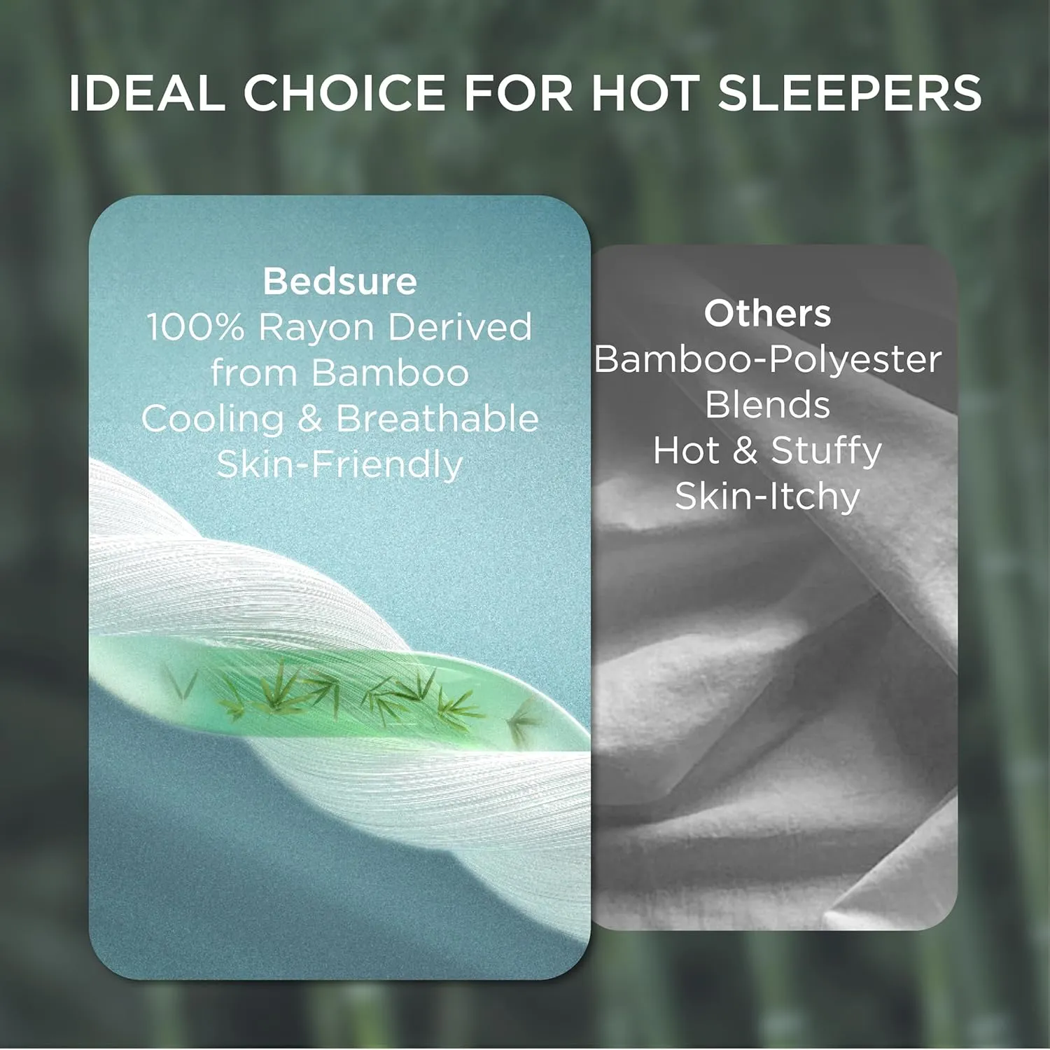 Bedsure Cooling Pillow Cases Queen Size Set of 2, Rayon Derived from Bamboo Cooling Pillowcase for Hot Sleepers, Cool Pillow Covers with Envelope Closure for Women Men, Sage Green, 20x30 Inches
