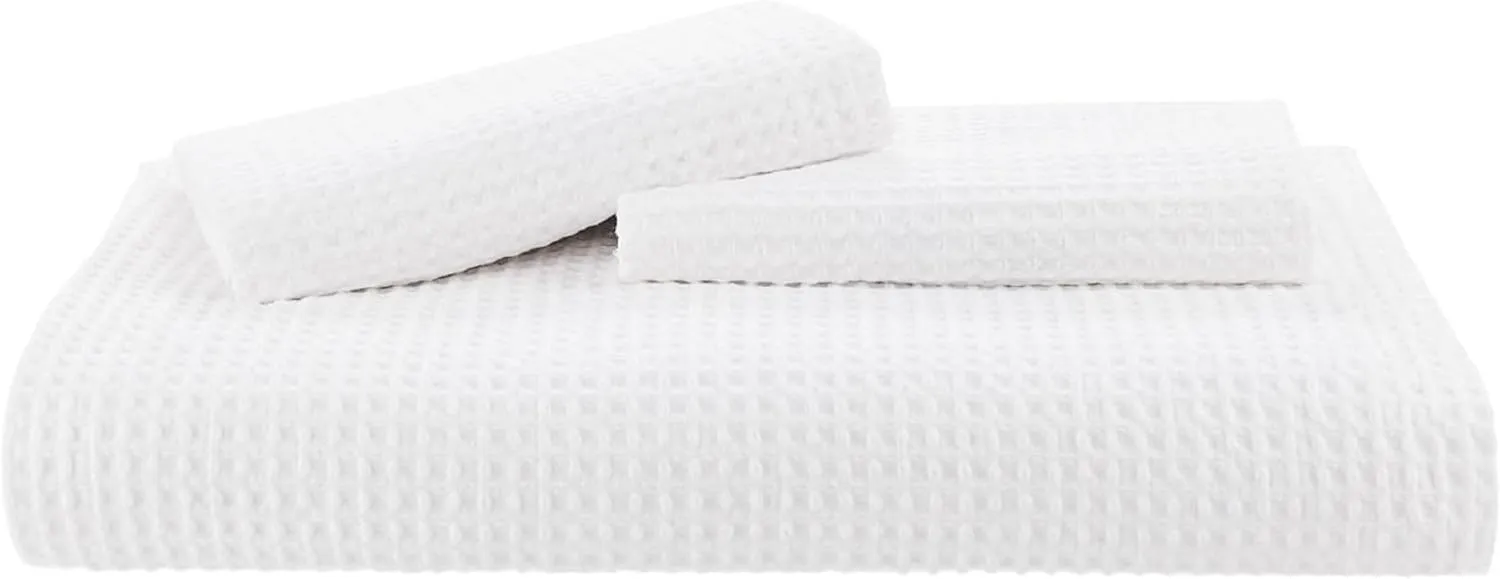 Bedsure Cotton Duvet Cover King - 100% Cotton Waffle Weave Bright White Duvet Cover King Size, GentleSoft™ and Breathable Bedding Set for All Season, 3 Pieces, 104"x90"