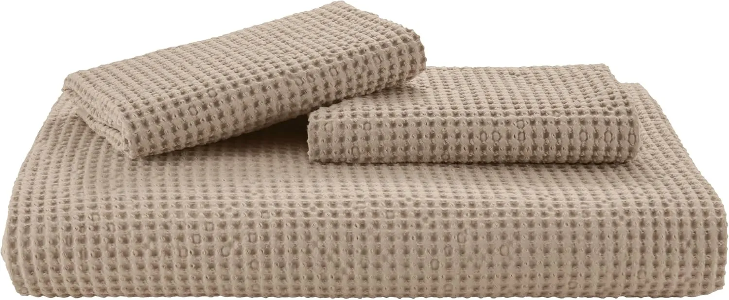 Bedsure Cotton Duvet Cover Queen - 100% Cotton Waffle Weave Khaki Duvet Cover Queen Size, GentleSoft™ and Breathable Tan Bedding Set for All Season, 3 Pieces, 90"x90"
