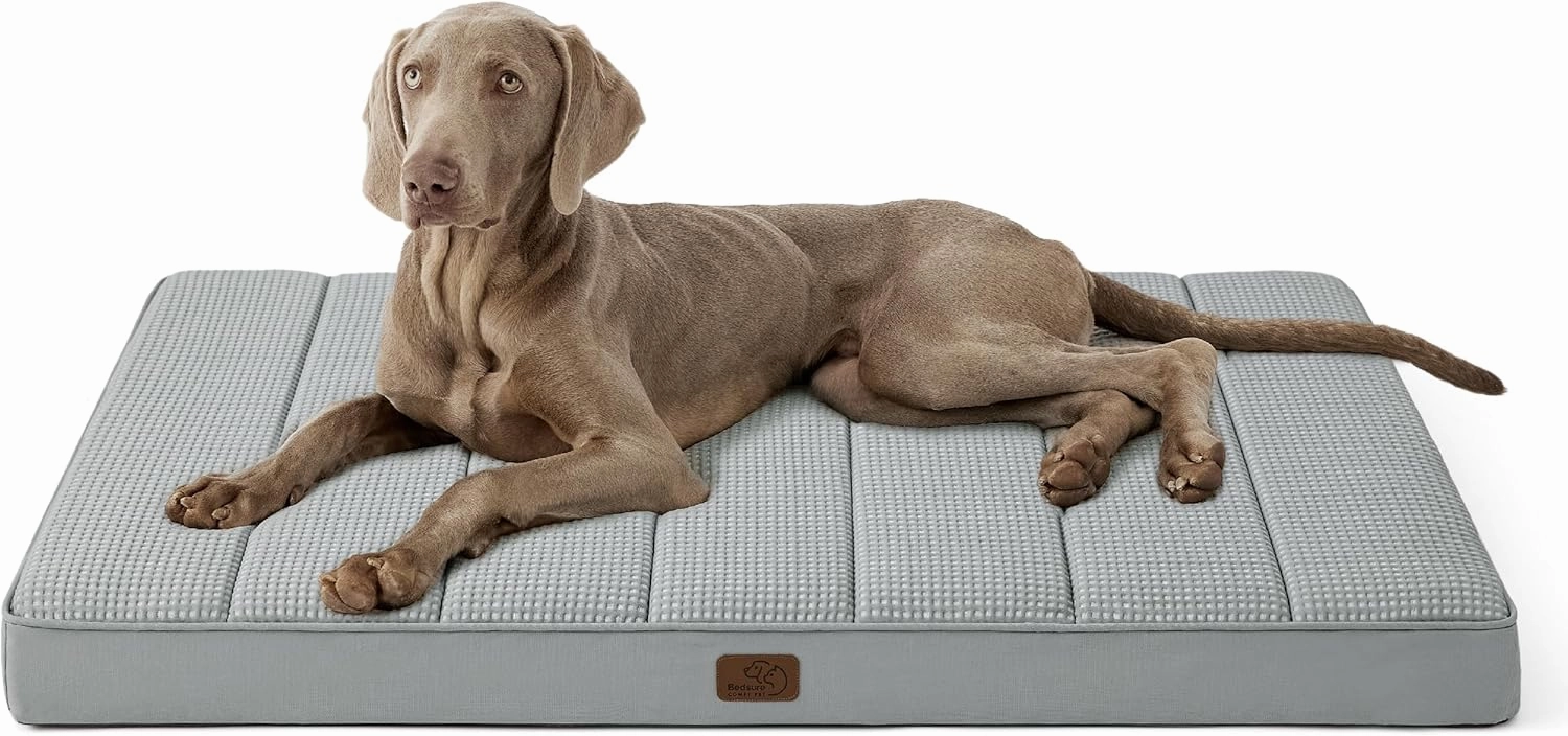 Bedsure Cooling Dog Bed for Crate - Large Orthopedic Waterproof Puppy Beds with Removable Washable Cover, Egg Crate Foam Pet Mat, Suitable for Pet Up to 90 lbs