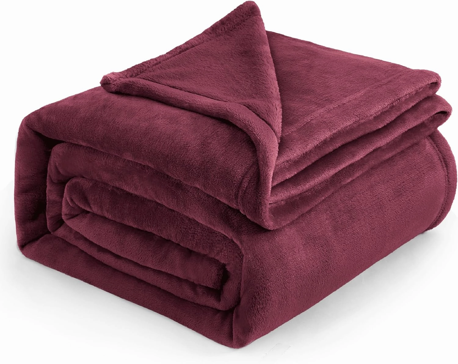 Bedsure Fleece Blankets Queen Size Red Burgundy - Bed Blanket Soft Lightweight Plush Fuzzy Cozy Luxury Microfiber, 90x90 inches