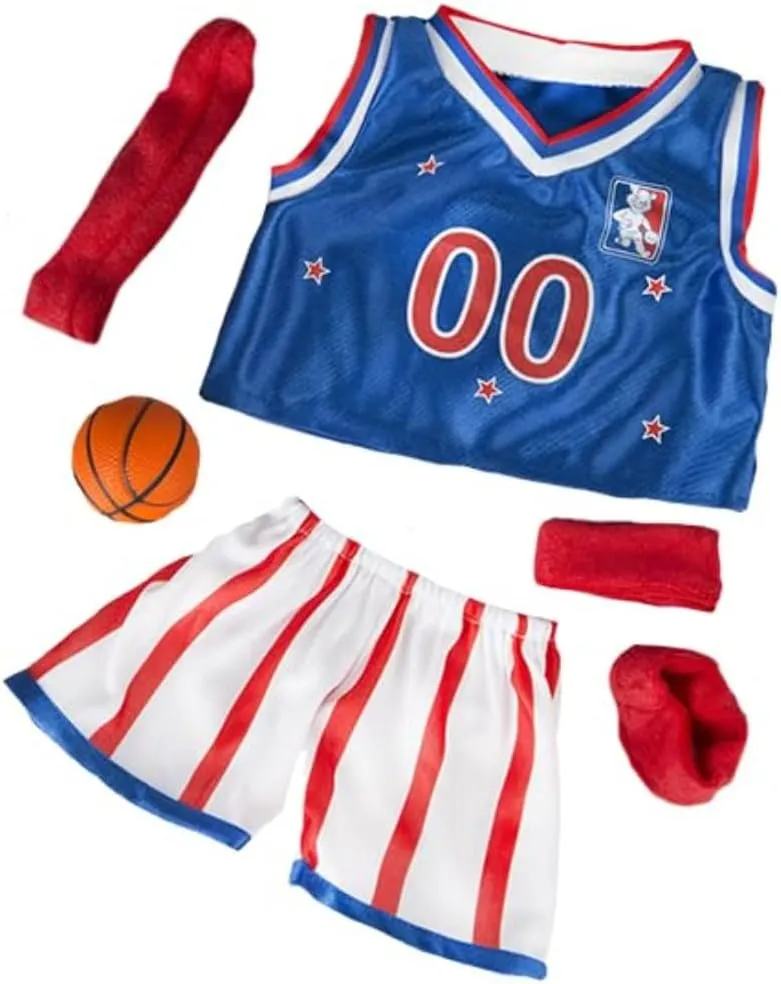 Benjamin Black Bear Stuffed Animal 16 inch Plush Toy Wearing Basketball Jersey All-Stars Uniform Soft Cuddle Birthday Gift for Kids & Toddlers