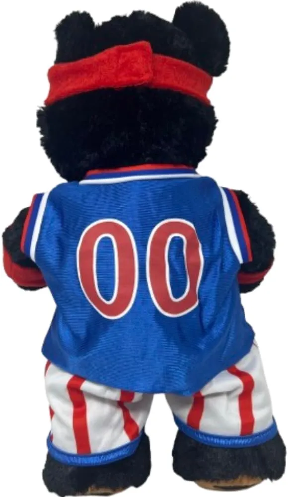 Benjamin Black Bear Stuffed Animal 16 inch Plush Toy Wearing Basketball Jersey All-Stars Uniform Soft Cuddle Birthday Gift for Kids & Toddlers