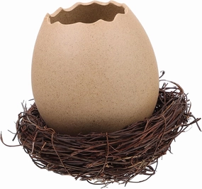 BESPORTBLE Unique Ceramic Bird's Nest Planter Indoor Flower Pot for Ostrich Egg Decorative Nest Egg Dec