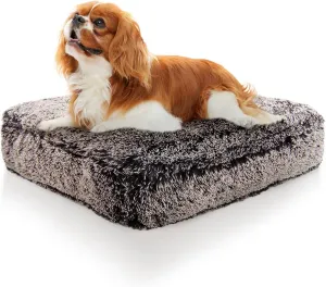 Bessie and Barnie Rectangle Dog Bed - Extra Plush Faux Fur Dog Bean Bag Bed - Fluffy Dog Beds for Large Dogs - Waterproof Lining and Removable Washable Cover - Multiple Sizes & Colors Available