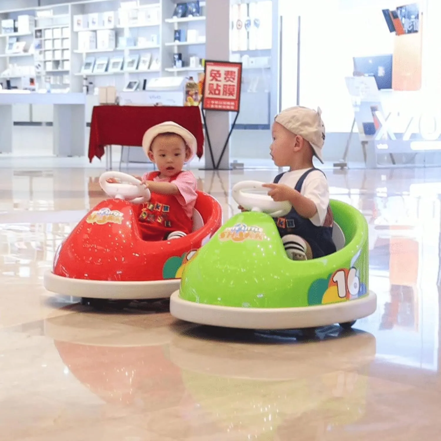 Best Ride On Cars Bumperz Kids Electric 6V Battery Powered Ride On Bumper Car Vehicle for Ages 2-4 Years Old - Anti Collision Bar, 360 Degree Spin, LED Lights, Seat Belt, Music, Red