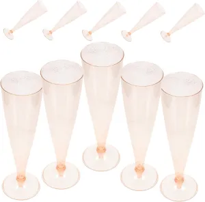 BESTOYARD 10pcs Stemless Glasses 135ml Cocktail Cups Elegant Plastic Flutes for Bars Parties