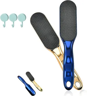 Beyond The Cream Foot File,Nano Glass Callus Remover,Long Handle Callus Dead Skin Remover, Foot File for Dead Skin,Wet and Dry (Gold Blue)