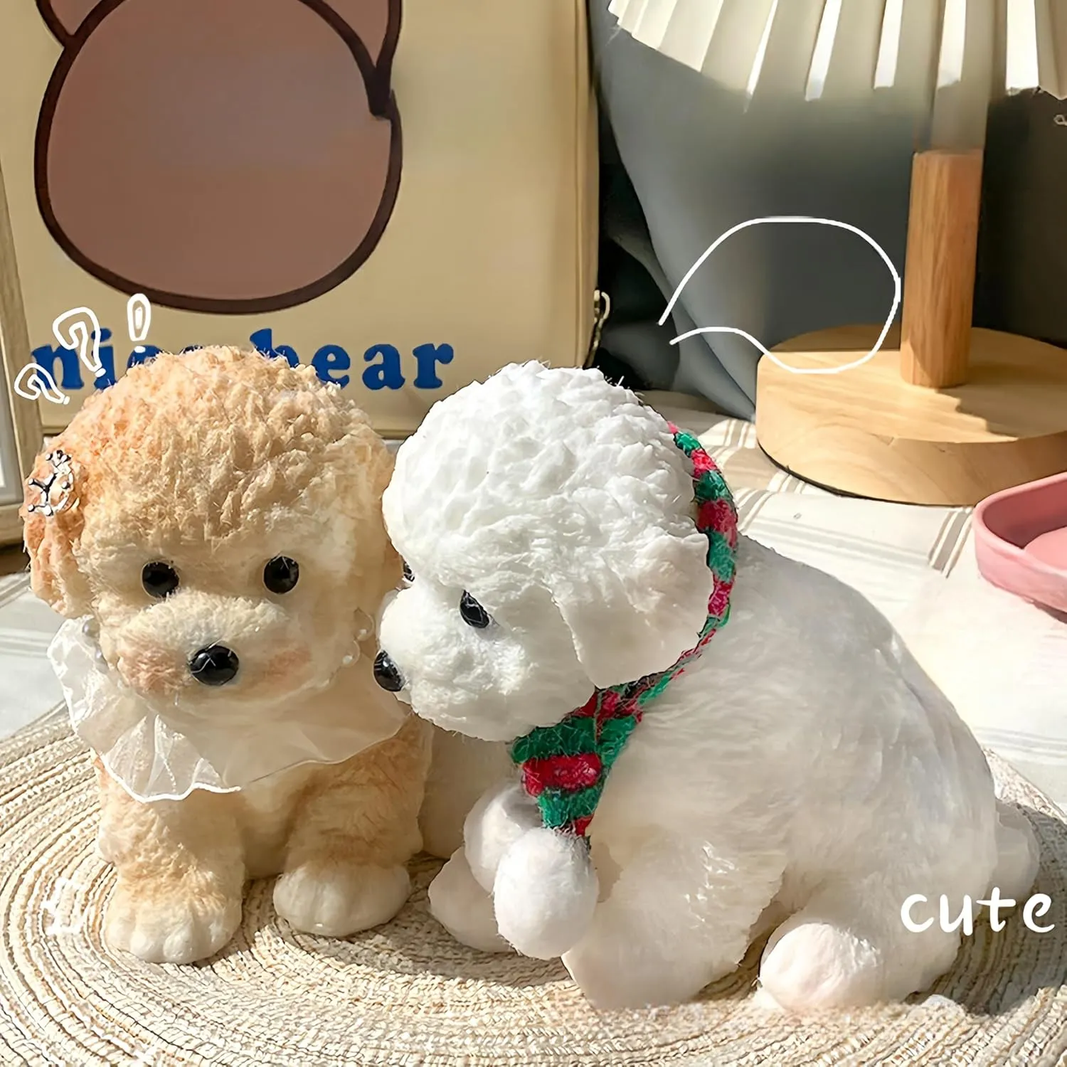 Big taba Squishy Dog, Handmade Squishy Dog Stress Relief Toy for Adult/Kids, Cute & Soft Teddy Dog Design, Perfect Squeeze Toys Gift for Relaxation and Fun(Cream Color)