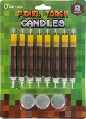 Birthday Candles for Miner Crafting, Birthday Party Decorations, Pixel Game Party Supplies