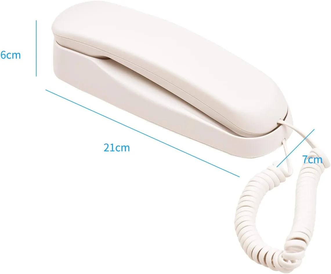 BISOFICE Corded Phone, Landline Phone for Home with Cord, No AC Power/Battery Required Wall Mountable Phone for Landline Supports Mute/Pause/Redial Functions for Hotel Office Bank Call Center