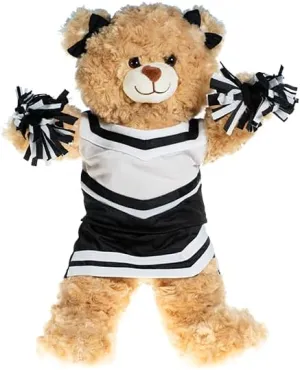 Black and White Cheerleader Uniform for 14-18 inch Stuffed Animals – Cheer Outfit Costume for Plush Bears, Cheerleading Clothes for Stuffed Toys