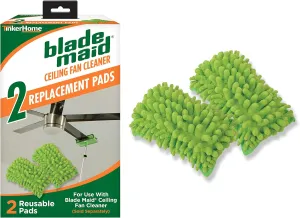 Blade Maid Microfiber Ceiling Fan Blade Cleaner Pads | Reusable Duster Replacement Pads for Blade Maid with Extendable Pole, Wall Duster, Removes Cobwebs | Size 4.9" x 7.7" (Pack of 2)
