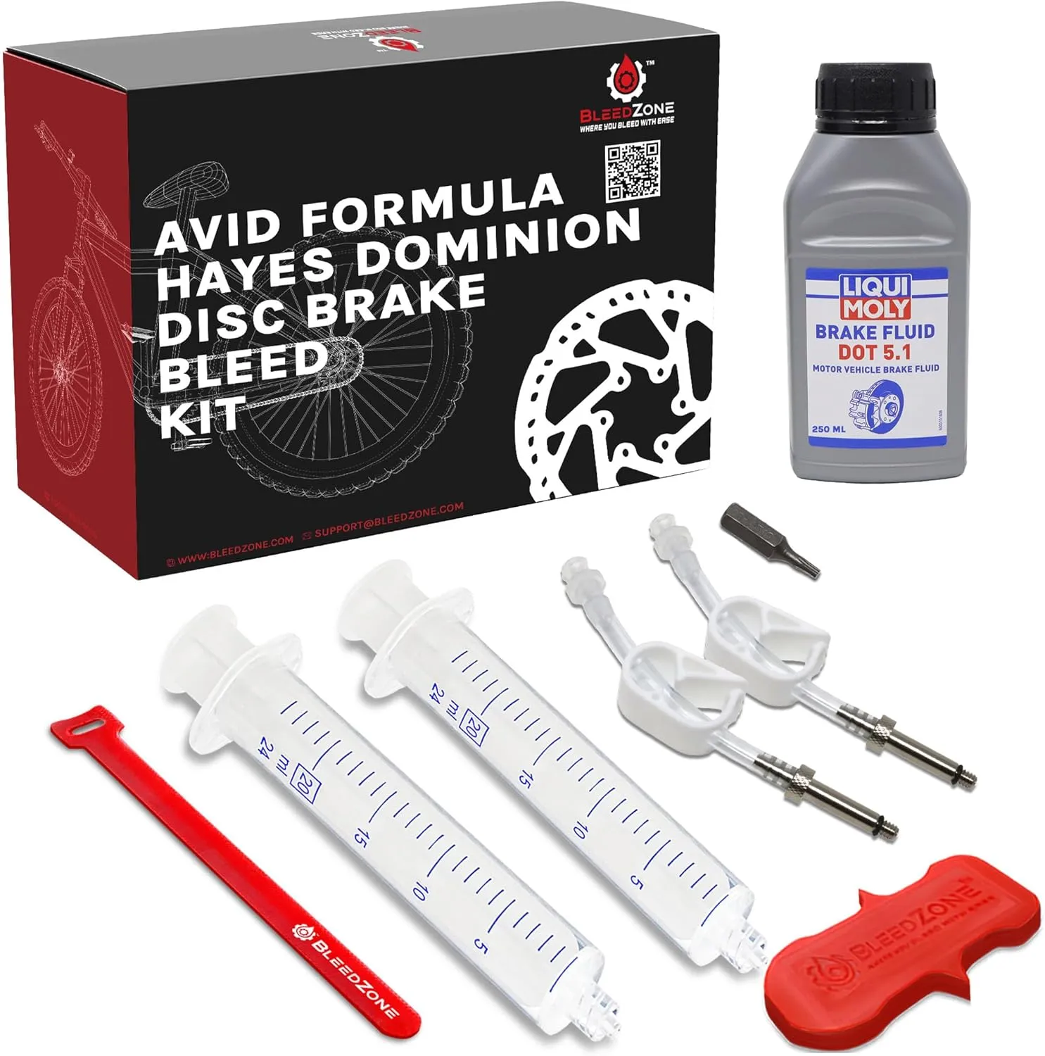 BleedZone - Brake Bleed Kit for Avid, Formula, and Hayes Dominion Hydraulic Brakes
