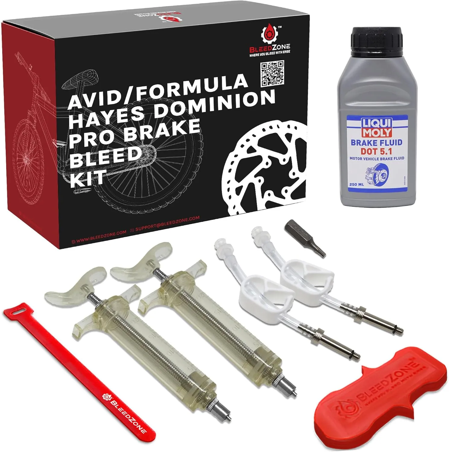 BleedZone - Brake Bleed Kit for Avid, Formula, and Hayes Dominion Hydraulic Brakes