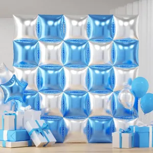 Blue and Silver Balloons Wall Tunnel Backdrop Double Sided Blue Silver Balloon Arch Garland Kit for Graduation Baby Shower Bridal Anniversary Birthday Party Decorations