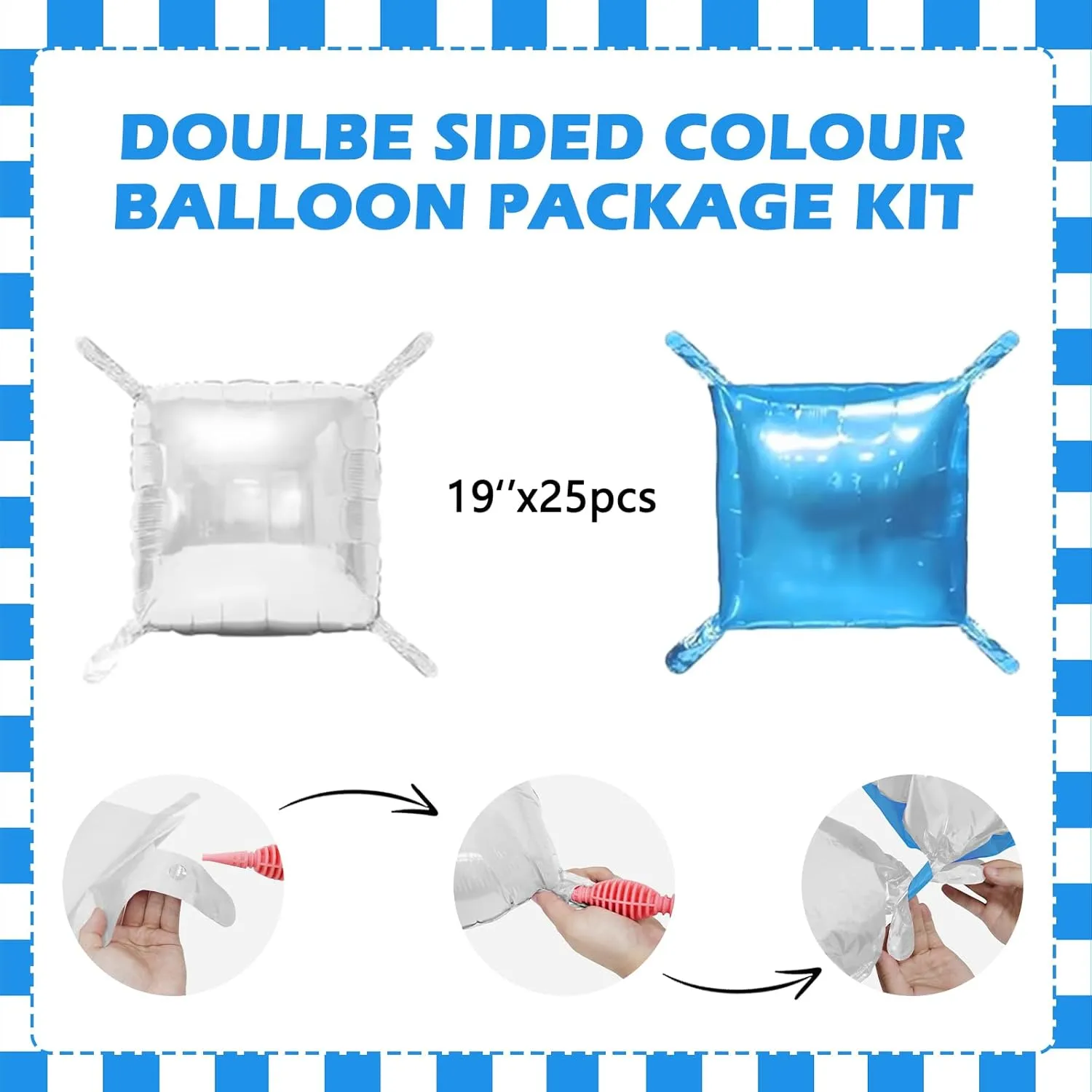 Blue and Silver Balloons Wall Tunnel Backdrop Double Sided Blue Silver Balloon Arch Garland Kit for Graduation Baby Shower Bridal Anniversary Birthday Party Decorations