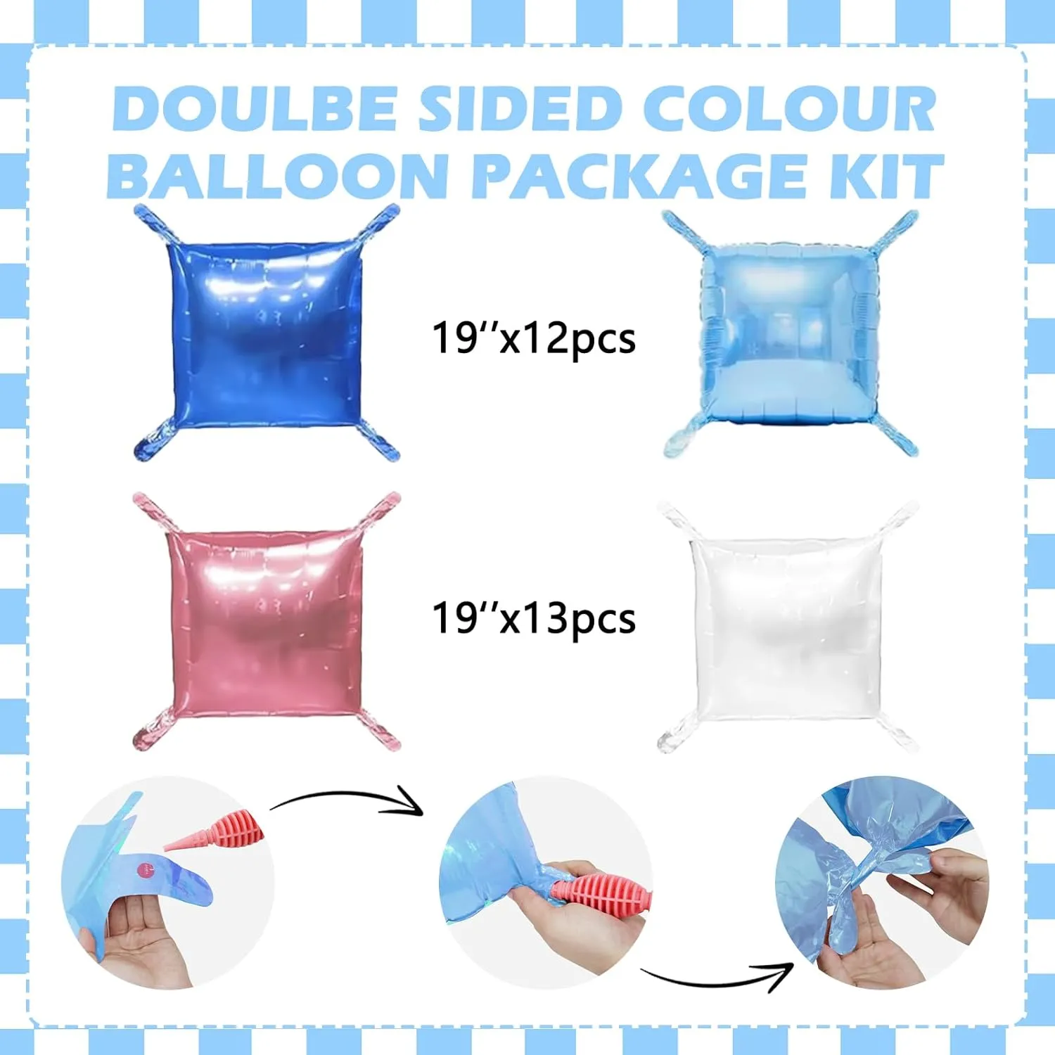 Blue and White Balloons Wall Tunnel Backdrop Double Sided Blue White Balloon Arch Garland Kit for Baby Shower Bridal Anniversary Birthday Party Decorations