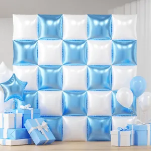 Blue and White Balloons Wall Tunnel Backdrop Double Sided Blue White Balloon Arch Garland Kit for Baby Shower Bridal Anniversary Birthday Party Decorations