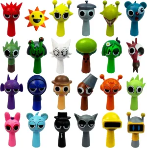BLUE BARE Sprunki Action Figures Collection, Cute Cake Toppers Great Gift For Special Ocassions Favors Birthday Party Decoration Set Mystery Box Room and Office Decor Collectible (24-Pack)