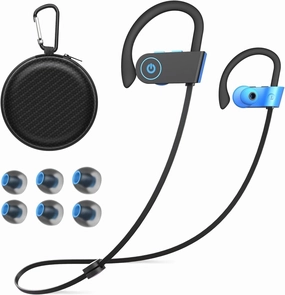 Bluetooth Headphones, Wireless Headphones 16H Playtime Wireless Earbuds with Mic Stereo in-Ear Earphones, IPX7 Waterproof Sports Headphones Sound Isolation Headsets for Running, Workout Blue