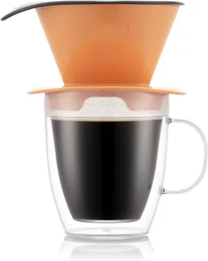 BODUM POUR OVER K11872-447SSA-Y21 Double Wall Mug, 11.8 fl oz (350 ml), Bellini (Limited Color)