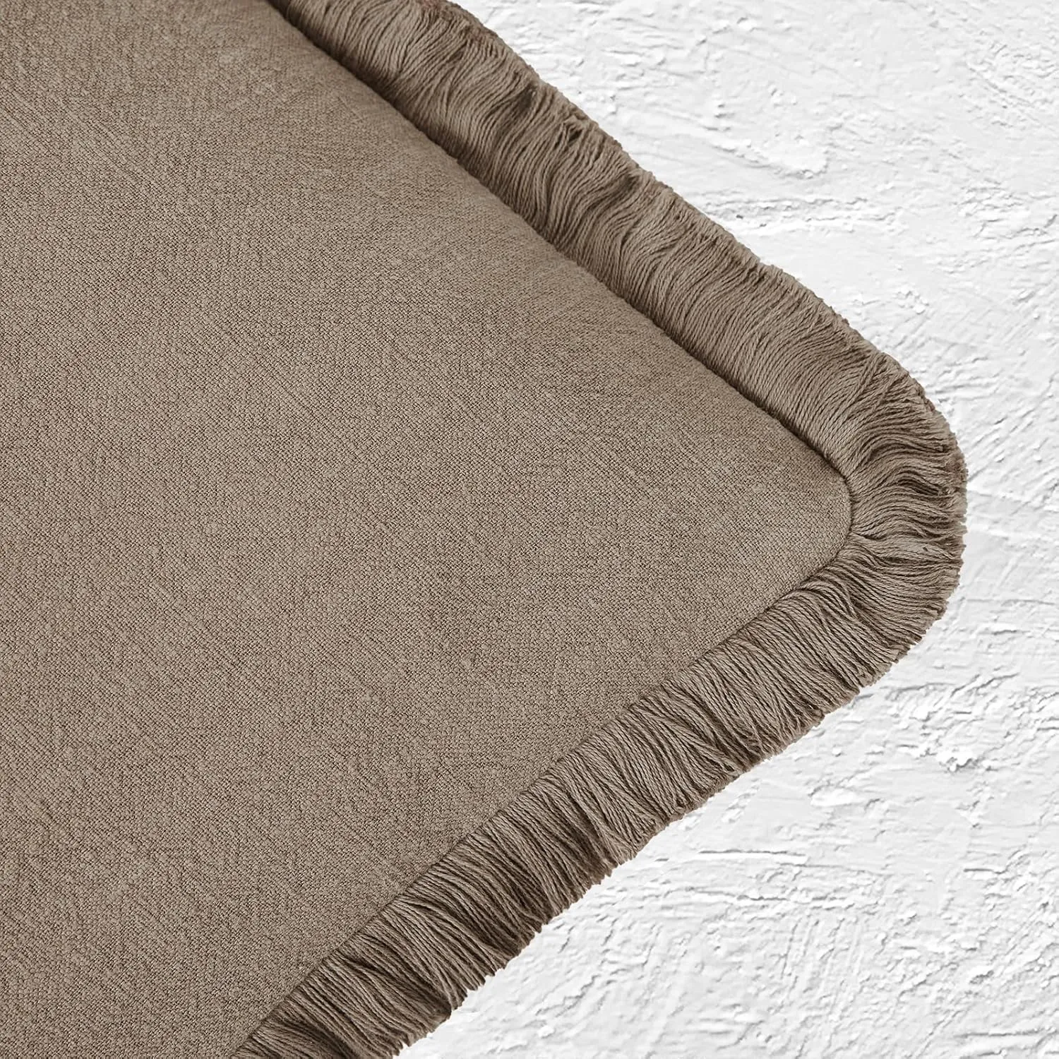 Boho Decorative Throw Pillow Covers with Fringe for Couch, Living Room, Bed Set of 2, 26x26 Inches, Khaki Brown