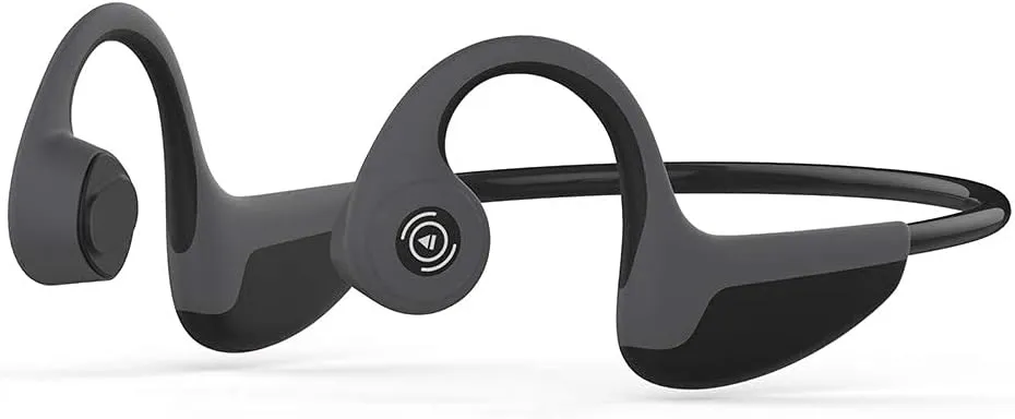 Bone Conduction Headphones Bluetooth 5.0 Open Ear Wireless Titanium HiFi Stereo with Mic Sweatproof Sports Headphones for Running Driving Cycling (Black)