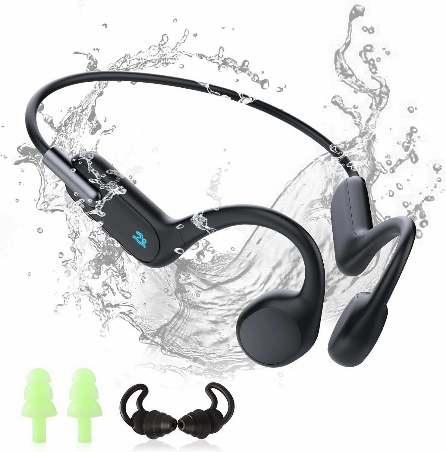 Bone Conduction Headphones Waterproof Swimming Headset, Wireless Bluetooth 5.3, IPX8 with Built-in 32GB MP3 Player, Sport Headphones for Running, Cycling, Workouts, and Driving
