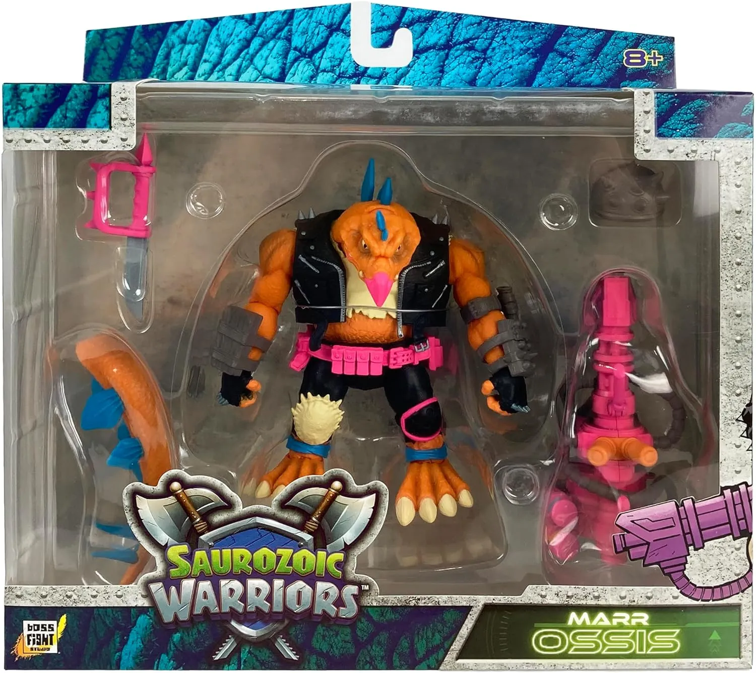 Boss Fight Studio Saurozoic Warrior MARR Ossis Futuristic, Armored Dinosaur Hero – Highly Articulated, Posable Collectible Action Figure with Full Range of Accessories – 6 Inch Scale 1:12, Ages 8 
