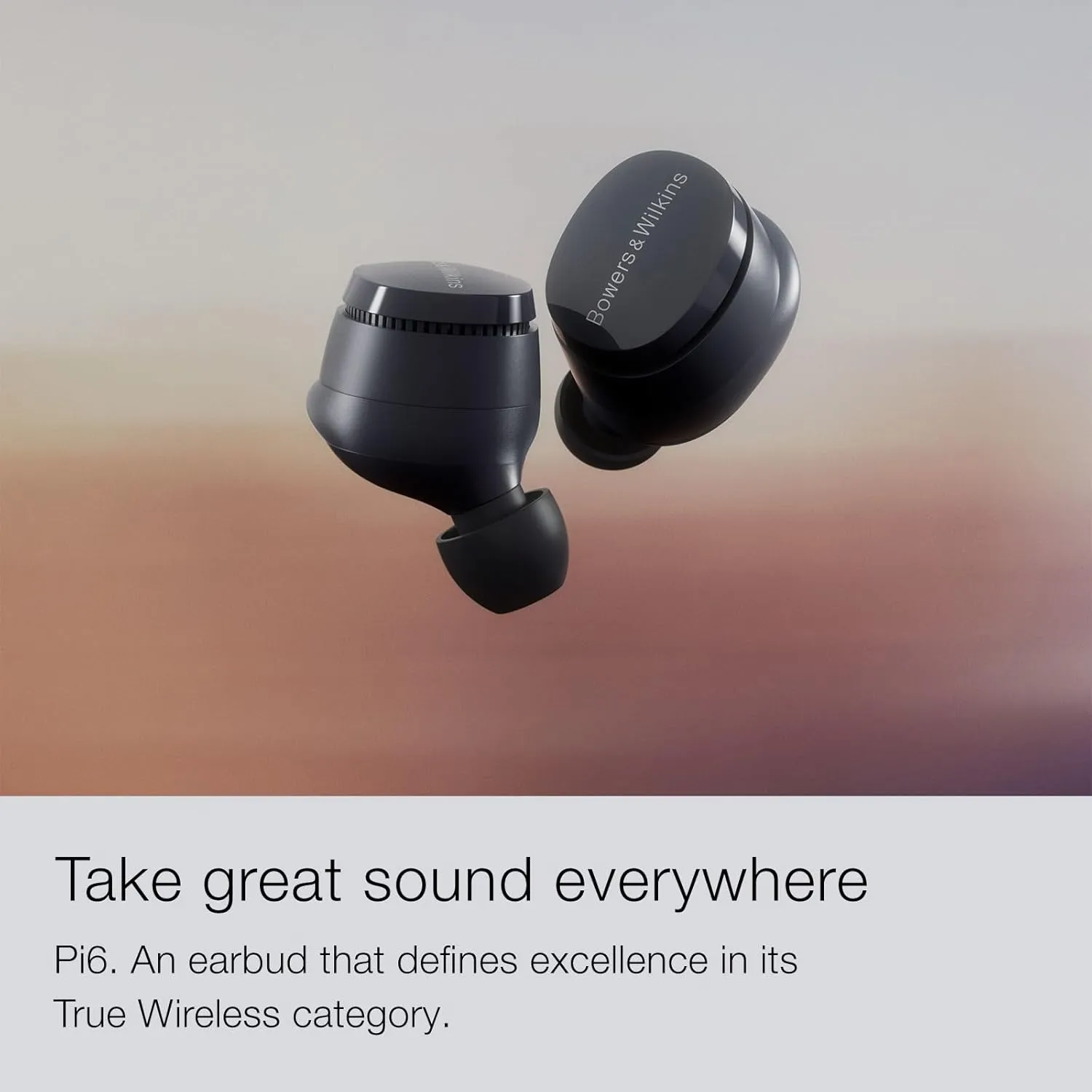 Bowers & Wilkins Pi6 Wireless Earbuds (Glacier Blue), in-Ear Bluetooth Earphones with aptX Adaptive & 12mm Drivers, Bespoke Active Noise Cancelling Earbuds, 3 Built-in Mics, 15-Min Quick Charging