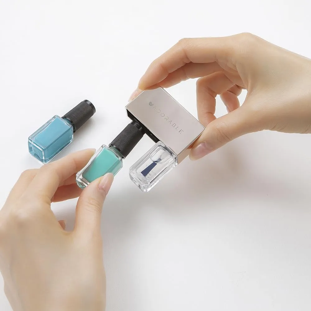 Breathable Halal Vegan Nail Polish – Water-Based 3pc Set (Sapphire Blue   Mermaid Aqua   Clear Top Coat) | Non-Toxic, Eco-Friendly, 0.51 fl oz