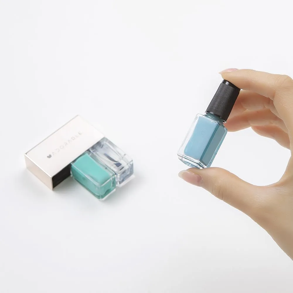 Breathable Halal Vegan Nail Polish – Water-Based 3pc Set (Sapphire Blue   Mermaid Aqua   Clear Top Coat) | Non-Toxic, Eco-Friendly, 0.51 fl oz