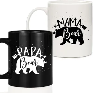 Breezy Valley Mama Bear Papa Bear Mug Set, New Parents Gifts for Couples, Best Mom and Dad Coffee Mugs, Anniversary Mothers Day Gift for Parents, Mom and Dad Gifts for New Parent 2025