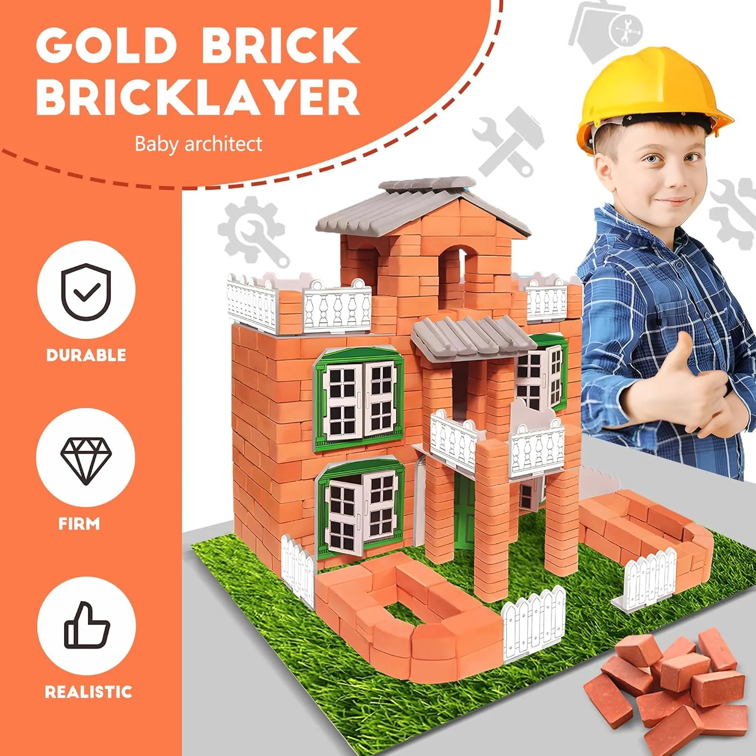 Brick and Mortar Construction Set - Perfect Building Blocks for Kids Ages 6 and Up, a DIY Versatile Building Set and STEM Building Toy, Ideal for Birthday