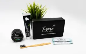 Brilish Charcoal Teeth Whitening Tooth-Care Kit – Natural Activated Charcoal Powder, Charcoal Toothpaste, Bamboo Toothbrush, Organic Pulling Oil – Fluoride-Free, Removes Stains, Freshens Breath