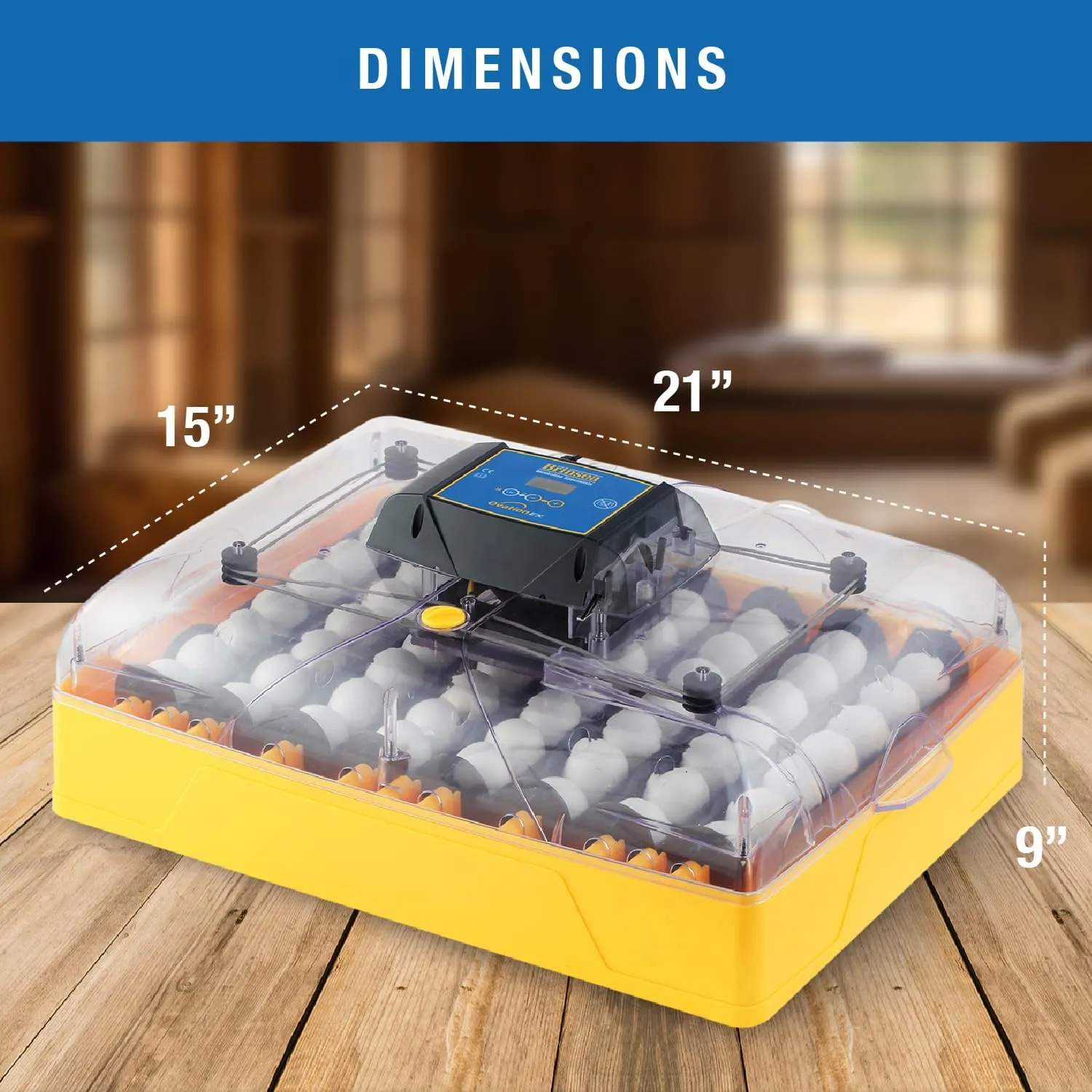 Brinsea Ovation 56 EX Egg Incubator With Automatic Humidity Control and Egg Turning for Hatching 56 Chicken, Duck, Other Bird Eggs, Precision Digital Controls, Temperature Alarms