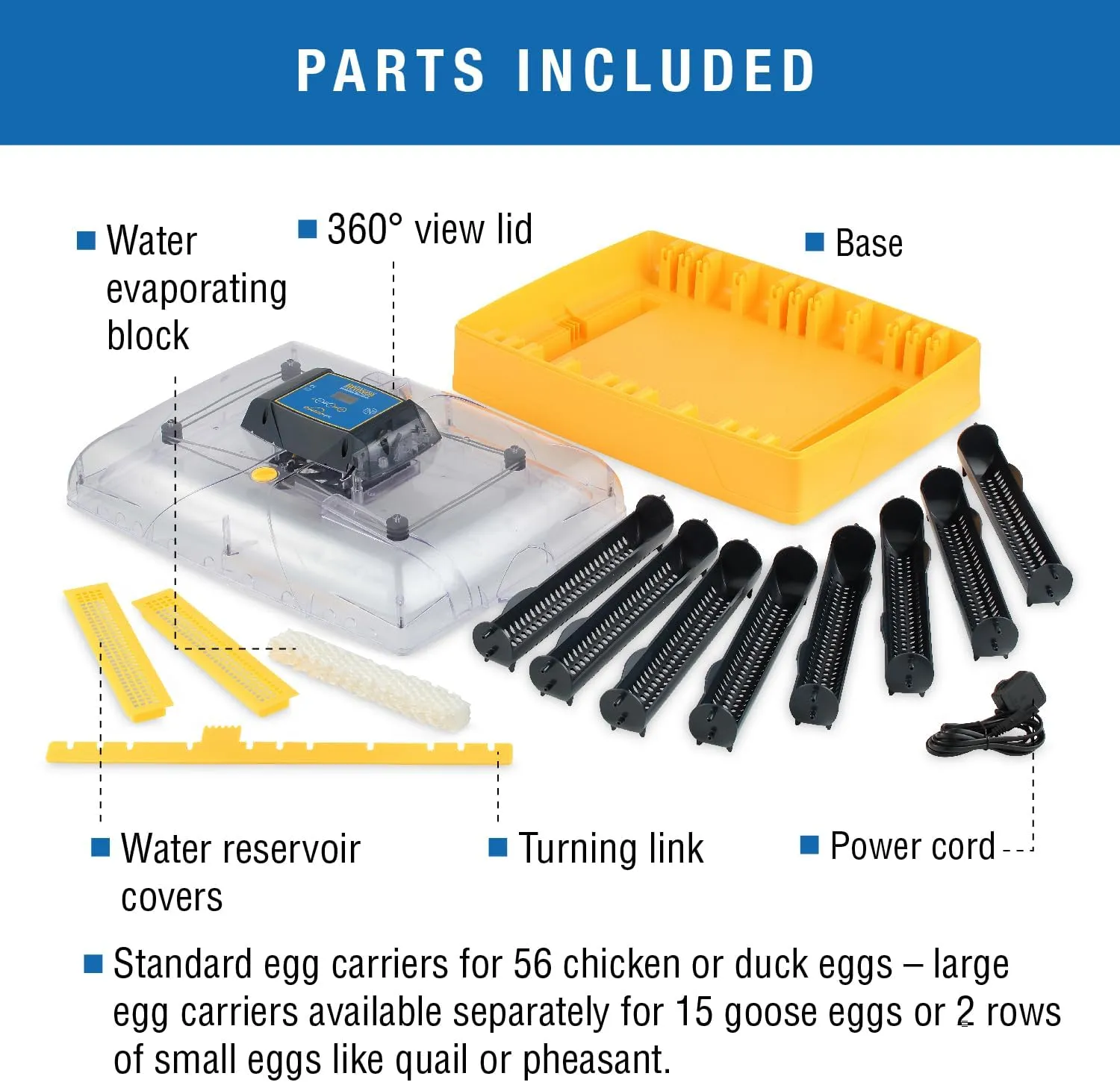 Brinsea Ovation 56 EX Egg Incubator With Automatic Humidity Control and Egg Turning for Hatching 56 Chicken, Duck, Other Bird Eggs, Precision Digital Controls, Temperature Alarms