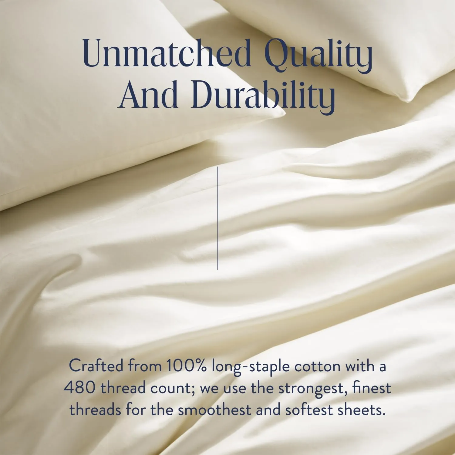 Brooklinen Luxury Sateen 4 Piece King Size Sheets Set in Cream - 100% Cotton Sateen Sheets - 1 Fitted Sheet, 1 Flat Sheet, 2 Pillowcases