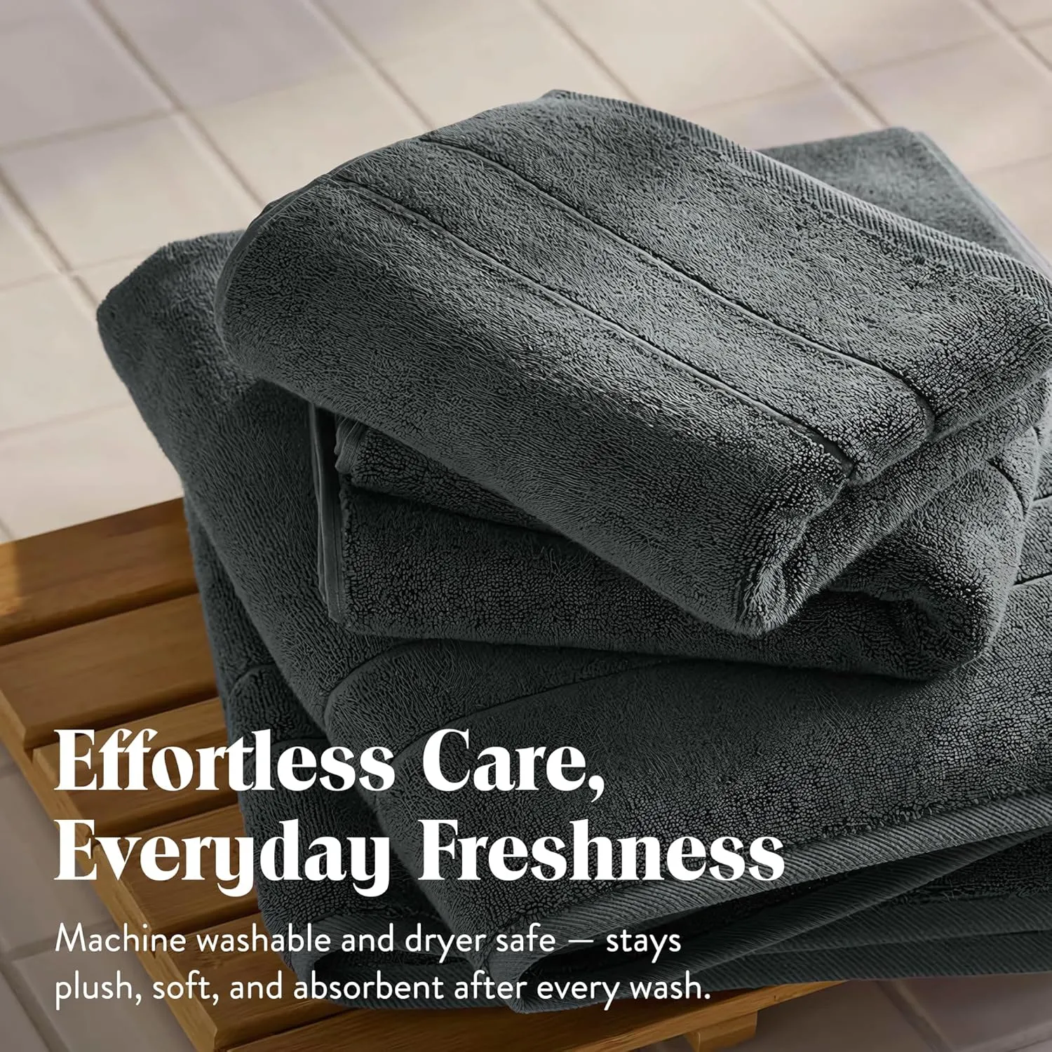 Brooklinen Super-Plush Turkish Cotton Washcloths Set of 2 Cotton, 820 GSM, Highly Absorbent, Machine Washable, Perfect for Home & Bathroom (13" x 13", Graphite Gray)
